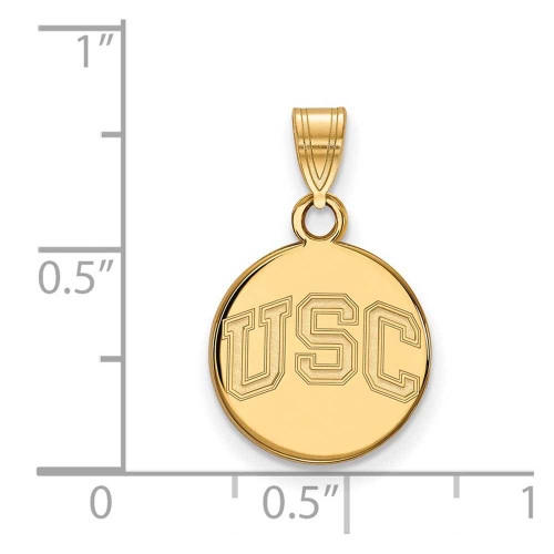 Image of 14K Yellow Gold University of Southern California Small Disc Pendant by LogoArt