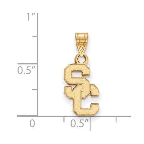 14K Yellow Gold University of Southern California Small Pendant LogoArt 4Y002USC