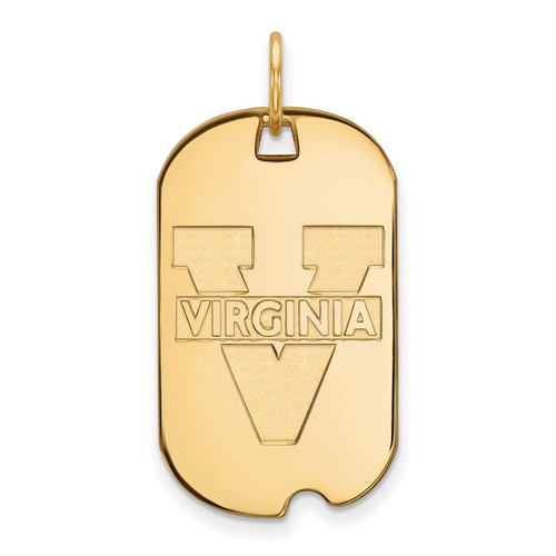 14K Yellow Gold University of Virginia Small Dog Tag by LogoArt