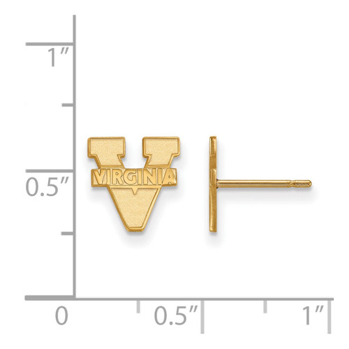 14K Yellow Gold University of Virginia X-Small Post Earrings by LogoArt 4Y008UVA