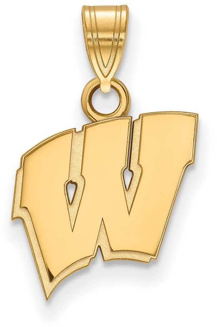 Image of 14K Yellow Gold University of Wisconsin Small Pendant by LogoArt (4Y002UWI)