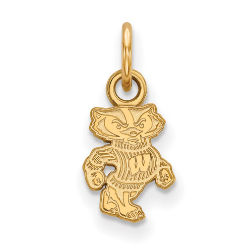 14K Yellow Gold University of Wisconsin X-Small Pendant by LogoArt (4Y043UWI)