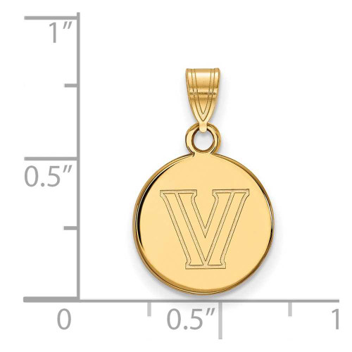 Image of 14K Yellow Gold Villanova University Small Disc Pendant by LogoArt