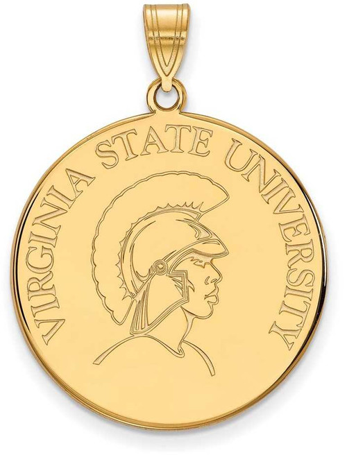 Image of 14K Yellow Gold Virginia State University XL Disc Pendant by LogoArt