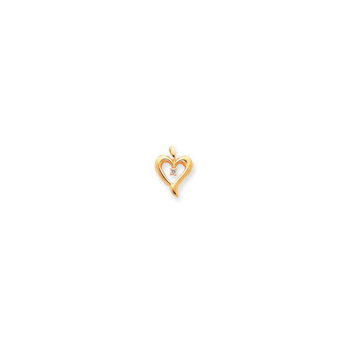 Image of 14k Yellow Gold VS Diamond Heart Pendant XP570VS