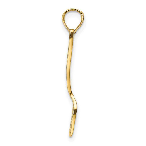 Image of 14K Yellow Gold w/ Black Enamel 3-D Spatula Pendant