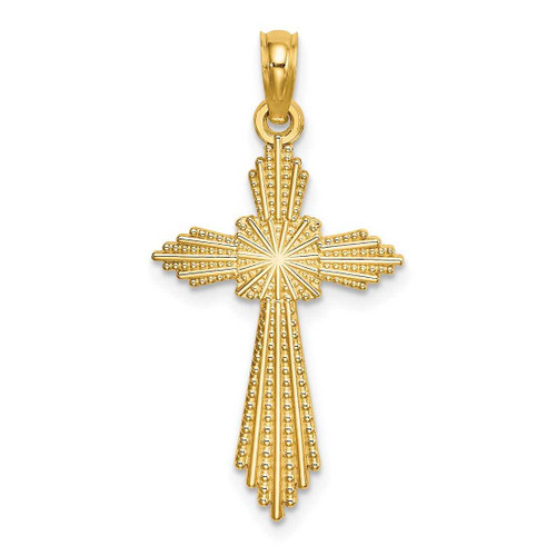 Image of 14K Yellow Gold w/ Pointed Ends Fancy Cross Pendant