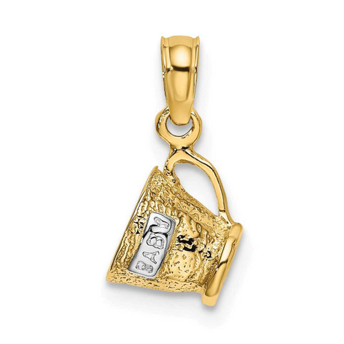 Image of 14K Yellow Gold w/ Rhodium 3-D Baby Cup Pendant