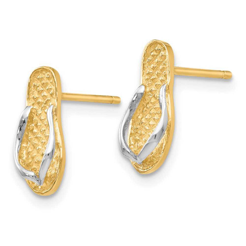 Image of 12mm 14K Yellow Gold w/ Rhodium Flip Flop Earrings