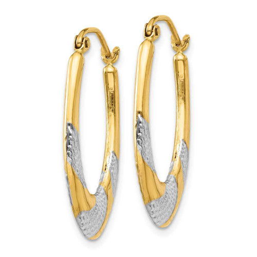 Image of 25mm 14K Yellow Gold w/ Rhodium Hollow Oval Hoop Earrings