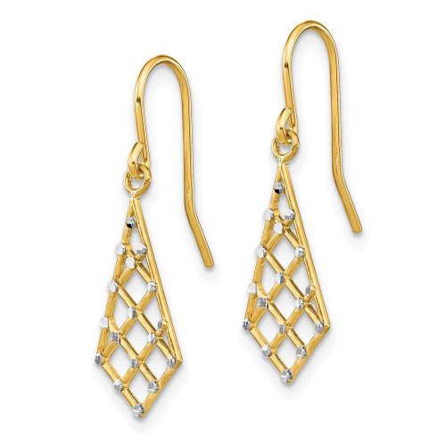 Image of 14K Yellow Gold w/ Rhodium Small Criss-Cross Wire Earrings