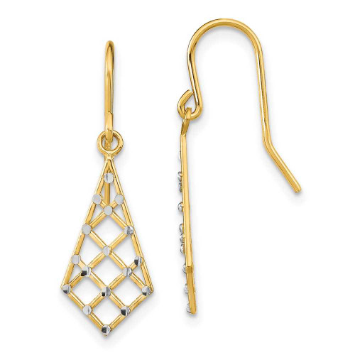 Image of 14K Yellow Gold w/ Rhodium Small Criss-Cross Wire Earrings
