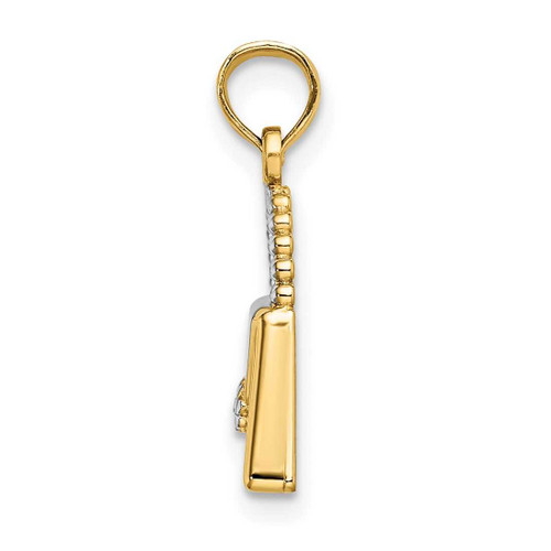 Image of 14K Yellow Gold w/ Rhodium-Plated 2-D Purse Pendant