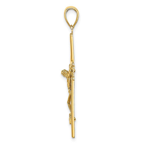 Image of 14K Yellow Gold w/ Satin Finish In Middle Crucifix Pendant