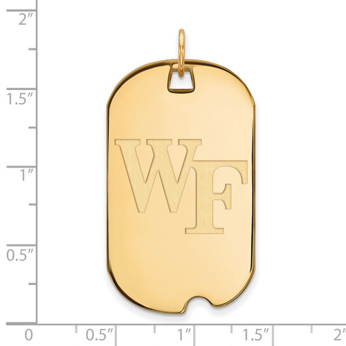 14K Yellow Gold Wake Forest University Large Dog Tag by LogoArt