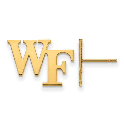 14K Yellow Gold Wake Forest University Small Post Earrings by LogoArt (4Y062WFU)
