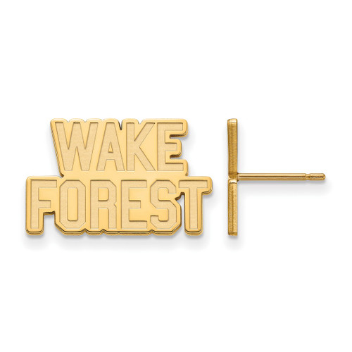 14K Yellow Gold Wake Forest University Small Post Earrings by LogoArt (4Y073WFU)