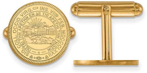 Image of 14K Yellow Gold West Virginia University Crest Cuff Links by LogoArt