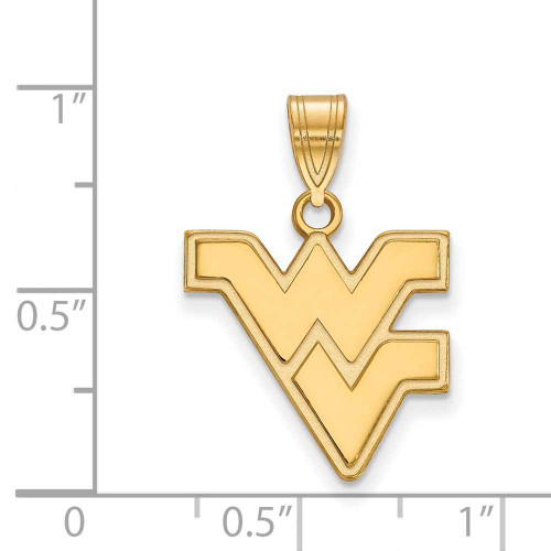 Image of 14K Yellow Gold West Virginia University Medium Pendant by LogoArt (4Y003WVU)