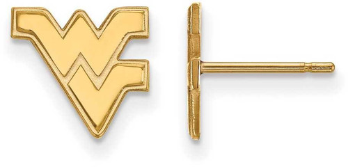 Image of 14K Yellow Gold West Virginia University X-Small Post Earrings by LogoArt