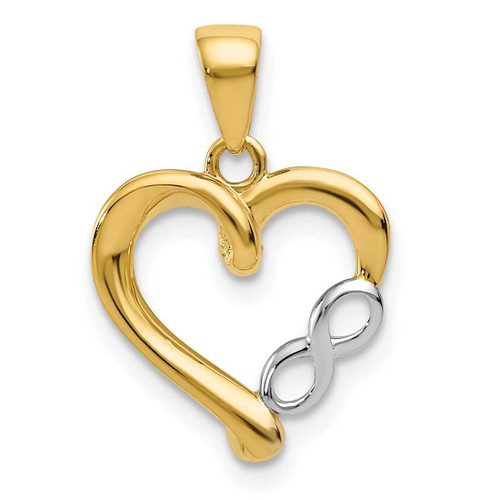 Image of 14k Yellow Gold with Rhodium Infinity Heart Pendant