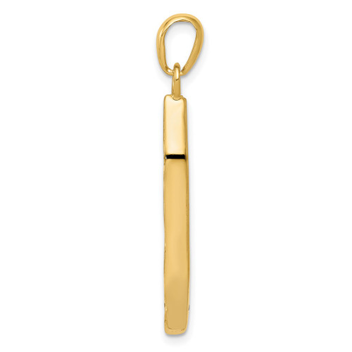 Image of 14k Yellow Gold with Rhodium Mezuzah w/ Shin Pendant