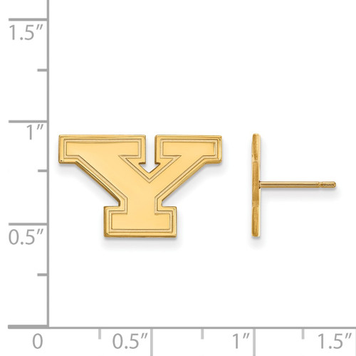 14K Yellow Gold Youngstown State University Small Post Earrings by LogoArt