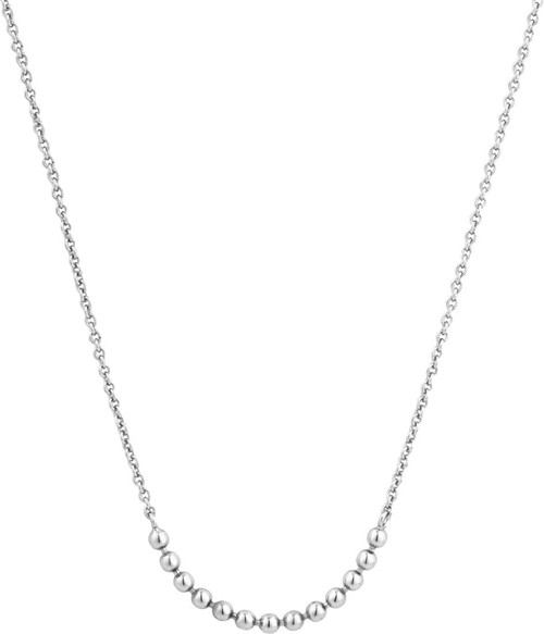 Image of 15"+2" Ania Haie Rhodium-Plated Sterling Silver Modern Multiple Balls Necklace