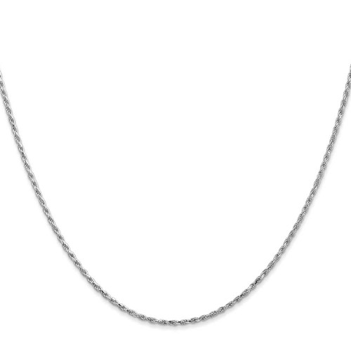 Image of 16" 10K White Gold 1.3mm Diamond-cut Machine Made Rope Chain Necklace