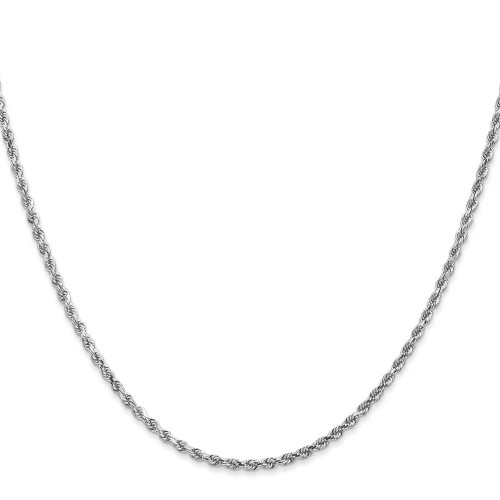 Image of 16" 10K White Gold 2mm Diamond-cut Rope Chain Necklace