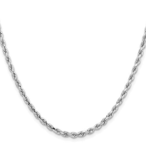 Image of 16" 10K White Gold 3.25mm Diamond-cut Rope Chain Necklace
