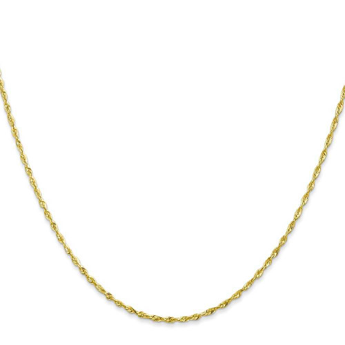 Image of 16" 10K Yellow Gold 1.5mm Extra-Light Diamond-cut Rope Chain Necklace