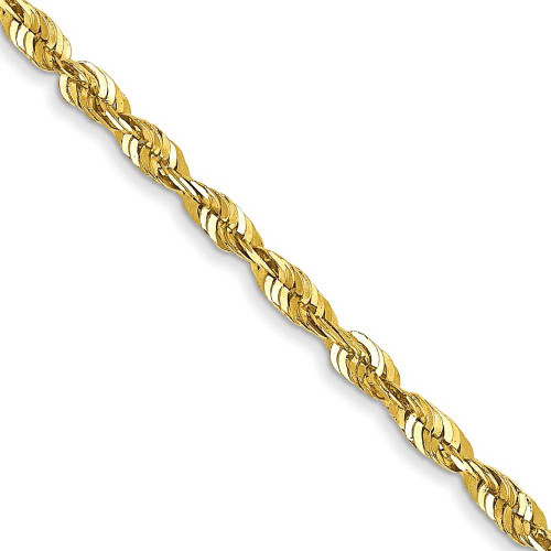 Image of 16" 10K Yellow Gold 1.8mm Extra-Light Diamond-cut Rope Chain Necklace
