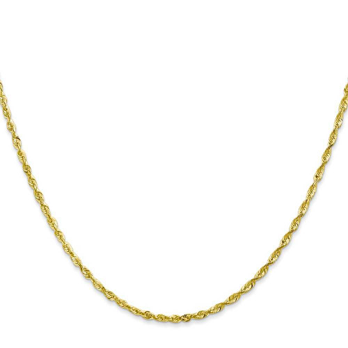 Image of 16" 10K Yellow Gold 2.0mm Extra-Light Diamond-cut Rope Chain Necklace