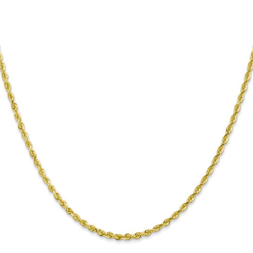 Image of 16" 10K Yellow Gold 2.25mm Diamond-cut Quadruple Rope Chain Necklace