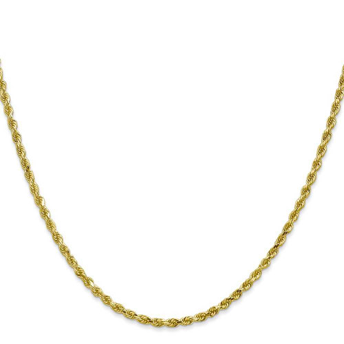 Image of 16" 10K Yellow Gold 2.25mm Diamond-cut Rope Chain Necklace