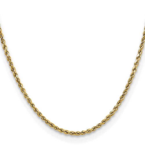 Image of 16" 10K Yellow Gold 2.5mm Semi-solid Diamond-cut Rope Chain Necklace