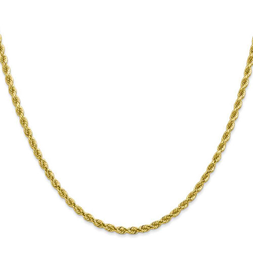 Image of 16" 10K Yellow Gold 2.75mm Diamond-cut Rope Chain Necklace