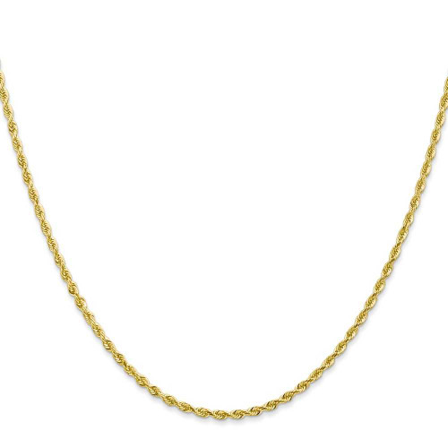Image of 16" 10K Yellow Gold 2mm Diamond-cut Quadruple Rope Chain Necklace