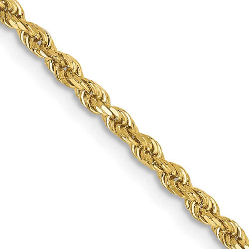 Image of 16" 10K Yellow Gold 2mm Diamond-cut Rope Chain Necklace