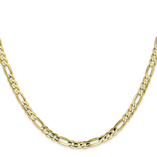 Image of 16" 10K Yellow Gold 4mm Light Concave Figaro Chain Necklace