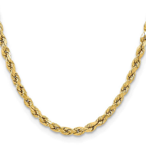 Image of 16" 10K Yellow Gold 5.5mm Semi-solid Diamond-cut Rope Chain Necklace