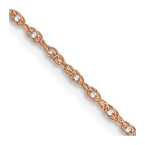 Image of 16" 14K Rose Gold 1.15mm Baby Rope Chain Necklace