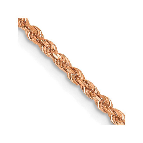 Image of 16" 14K Rose Gold 1.75mm Diamond-cut Rope with Lobster Clasp Chain Necklace