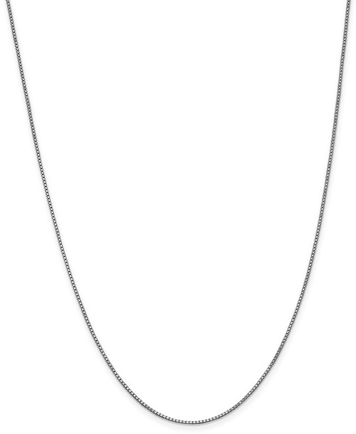 16" 14K White Gold 1mm Box Chain Necklace