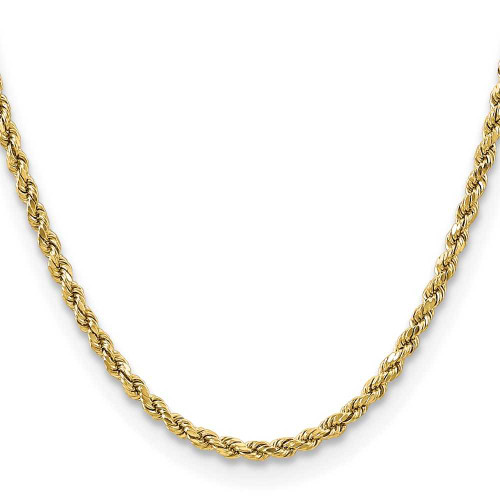 Image of 16" 14K Yellow Gold 3.5mm Semi-solid Diamond-cut Rope Chain Necklace