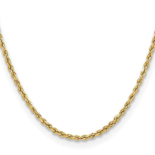 Image of 16" 14K Yellow Gold 3mm Semi-solid Diamond-cut Rope Chain Necklace