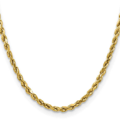 Image of 16" 14K Yellow Gold 4mm Semi-solid Diamond-cut Rope Chain Necklace