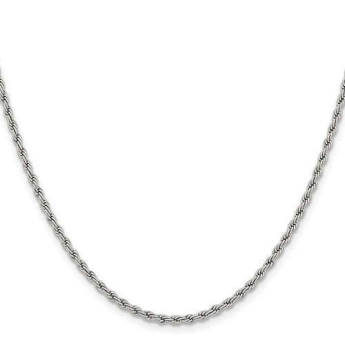 Image of 16" Stainless Steel Polished 2.4mm Rope Chain Necklace