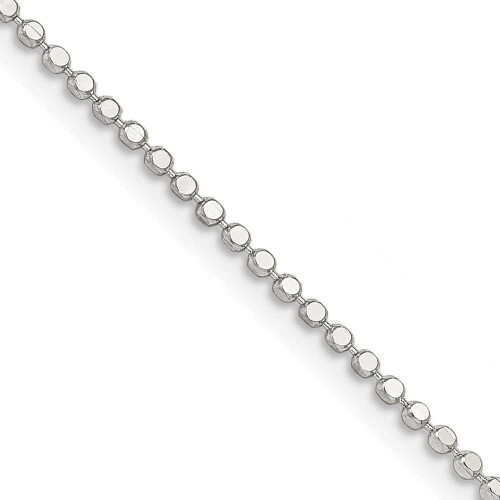Image of 16" Sterling Silver 1.15mm Square Fancy Beaded Chain Necklace